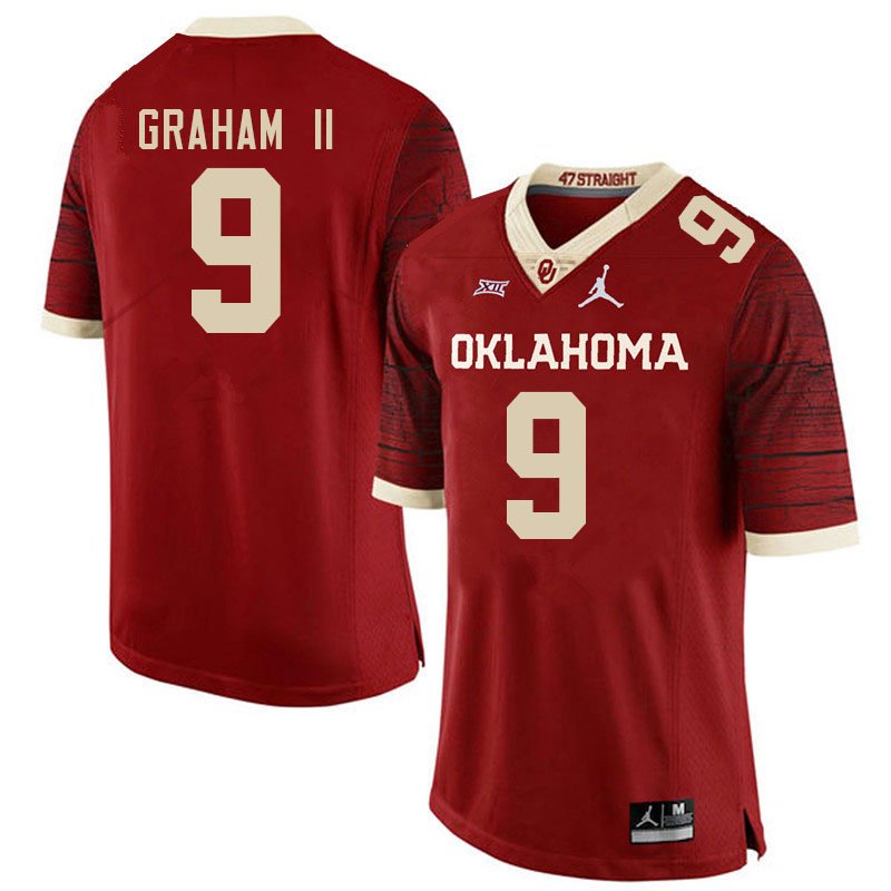 Oklahoma Sooners #9 D.J. Graham II College Football Jerseys Stitched-Retro